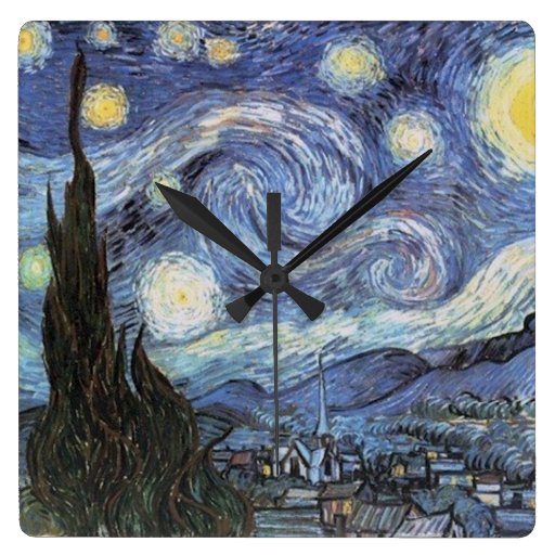 Van Gogh Starry Night Impressionist Painting Square Wall Clock Zazzle