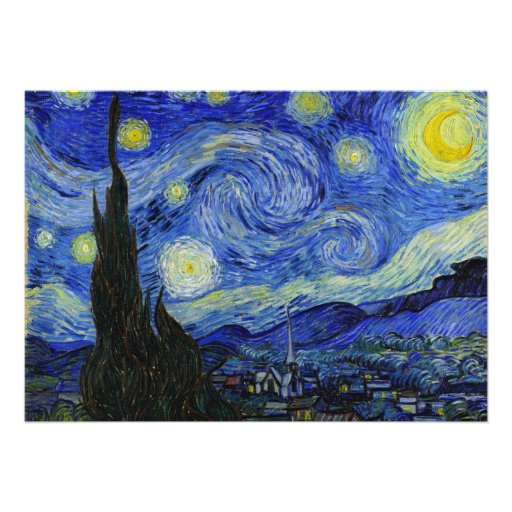 Van gogh starry night invitation