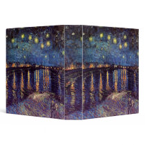 Van Gogh; Starry Night Over the Rhone 3 Ring Binder