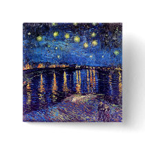 Van Gogh Starry Night Over The Rhone Button