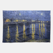 Van Gogh Starry Night Over The Rhone Hand Towels