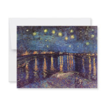 Van Gogh; Starry Night Over the Rhone Personalized Invites