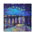 Van Gogh Starry Night over the Rhone Refrigerator Magnet