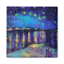 Van Gogh Starry Night over the Rhone Refrigerator Magnet