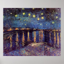 Van Gogh; Starry Night Over the Rhone Poster