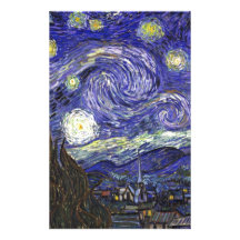 Van Gogh Starry Night Stationery Design
