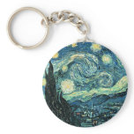 Van gogh starry night vector keychain