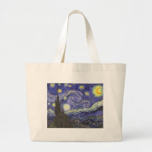 Van Gogh Starry Night, Vintage Post Impressionism Canvas Bags