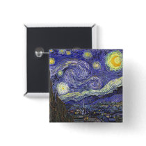 Van Gogh Starry Night, Vintage Post Impressionism Pin