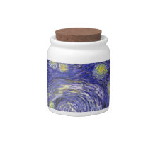 Van Gogh Starry Night, Vintage Post Impressionism Candy Jars