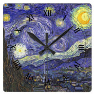 Van Gogh Starry Night, Vintage Post Impressionism Wall Clock