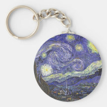 Van Gogh Starry Night, Vintage Post Impressionism Keychains