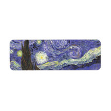 Van Gogh Starry Night, Vintage Post Impressionism Return Address Labels