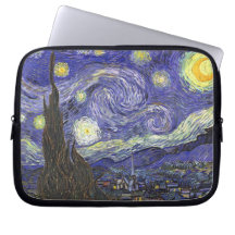 Van Gogh Starry Night, Vintage Post Impressionism Laptop Sleeve