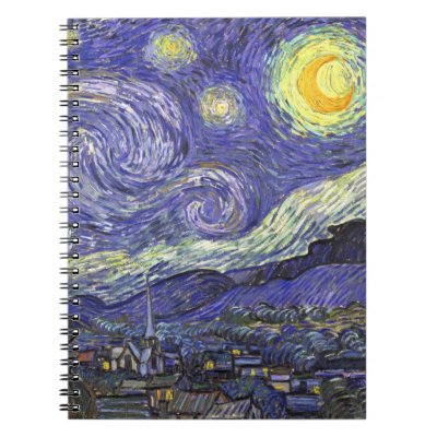 Van Gogh Starry Night, Vintage Post Impressionism Spiral Note Book