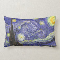 Van Gogh Starry Night, Vintage Post Impressionism Pillow
