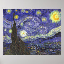 Van Gogh Starry Night, Vintage Post Impressionism Posters