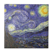 Van Gogh Starry Night, Vintage Post Impressionism Ceramic Tiles