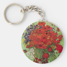 Van Gogh; Still Life: Red Poppies and Daisies Key Chains