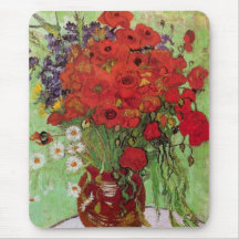 Van Gogh; Still Life: Red Poppies and Daisies Mouse Pads