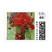 Van Gogh; Still Life: Red Poppies and Daisies Stamps