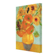 Van Gogh; Still Life: Vase with 12 Sunflowers wrappedcanvas