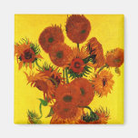 Van Gogh; Still Life: Vase with 15 Sunflowers Refrigerator Magnet