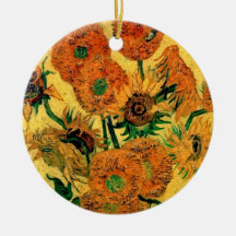 Van Gogh - Still Life Vase With Fifteen Sunflowers Christmas Tree Ornaments