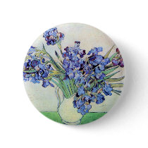 Van Gogh Still Life: Vase with Irises Pinback Button