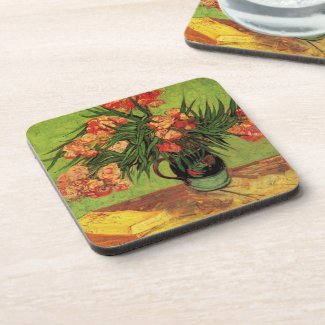 Van Gogh; Still Life Vase with Oleanders and Books Beverage Coaster