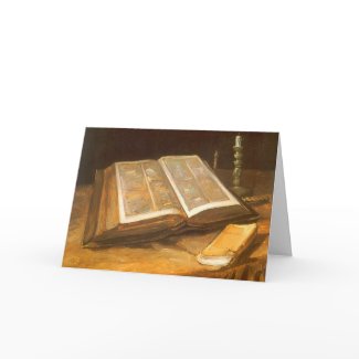 Van Gogh Still Life with Bible card