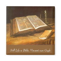 Van Gogh Still Life with Bible magnets