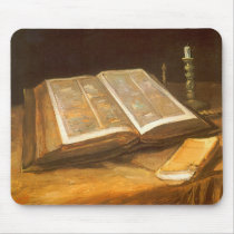 Van Gogh Still Life with Bible mousepads by MasterpieceCafe Van Gogh Still Life with Bible mousepads