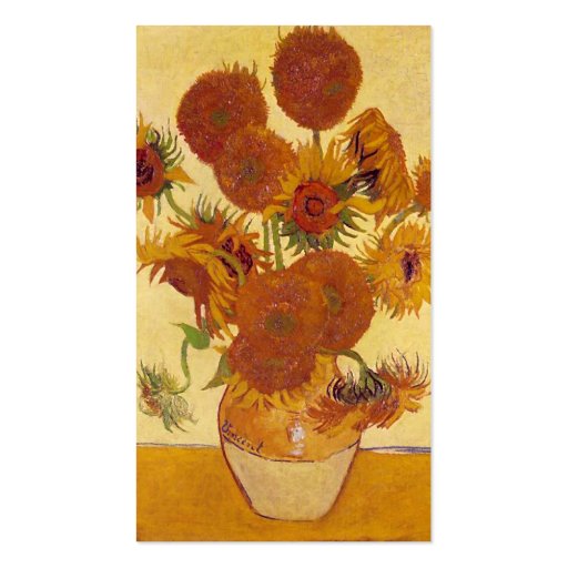 Van Gogh Sunflowers (F454) Vintage Fine Art Business Card Template (back side)