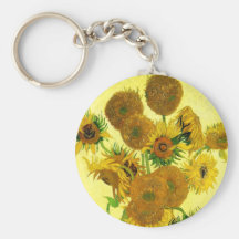 Van Gogh Sunflowers Key Chain