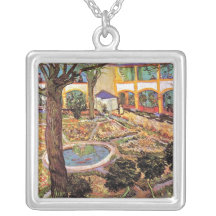 Van Gogh - The Courtyard Of The Hospital At Arles Necklaces
