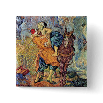 Van Gogh The Good Samaritan Button by ArtLoversCafe Van Gogh The Good Samaritan Button