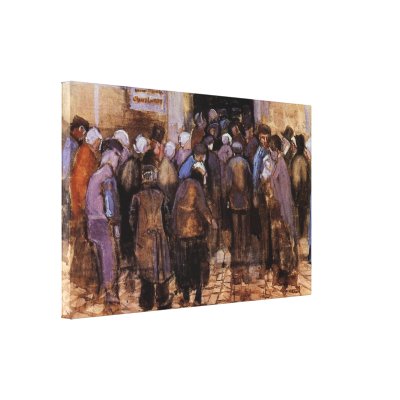 Van Gogh; The Poor and Money (State Lottery) Stretched Canvas Prints Zazzle_wrappedcanvas