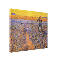 Van Gogh, The Sower, Vintage Impressionism Art Stretched Canvas Print