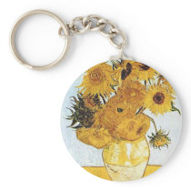 Van Gogh The Vase with 12 Sunflowers Key Chain