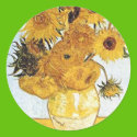 Van Gogh The Vase with 12 Sunflowers Sticker by lynnhsmomof2 Van Gogh The Vase with 12 Sunflowers Sticker