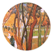 Van Gogh The Walk: Falling Leaves Round Sticker