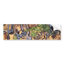 Van Gogh Tree Roots and Trunks Bumper Sticker