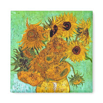 Van Gogh Twelve Sunflowers Magnet