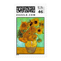 Van Gogh Twelve Sunflowers Postage Stamp