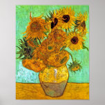 Van Gogh Twelve Sunflowers Poster