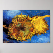 Van Gogh Two Cut Sunflowers Poster