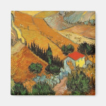 Van Gogh Valley with Ploughman (F727) Refrigerator Magnets