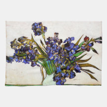 Van Gogh Vase of Irises Kitchen Towels