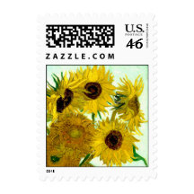 Van Gogh: Vase Twelve Sunflowers Vintage Fine Art Postage Stamp